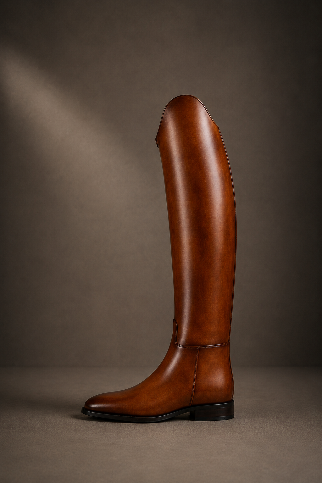 Handcrafted cognac leather bespoke dressage riding boot